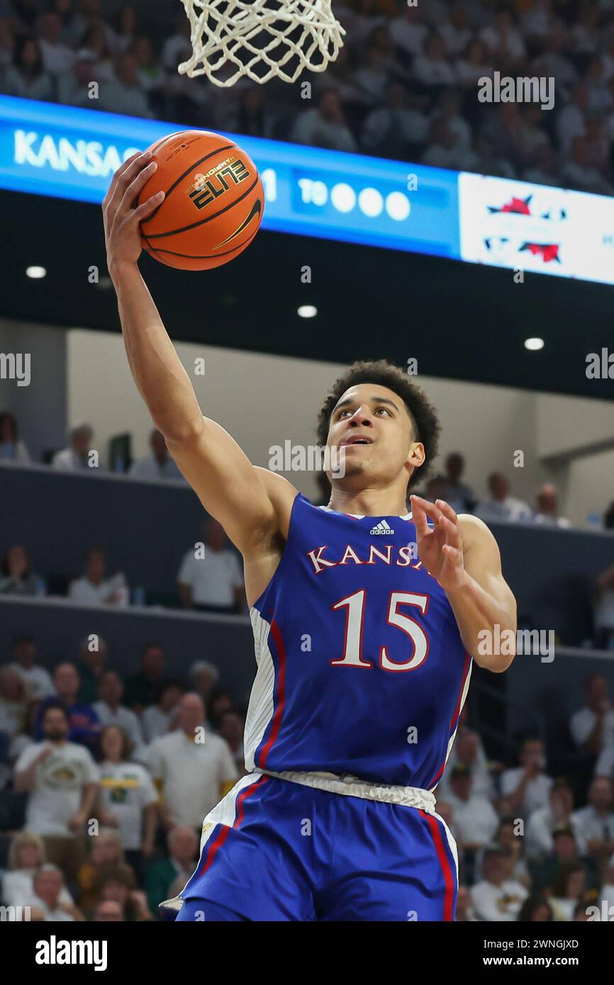 WACO, TX - MARCH 02: Kansas Jayhawks Guard Kevin McCullar Jr. (15 ...