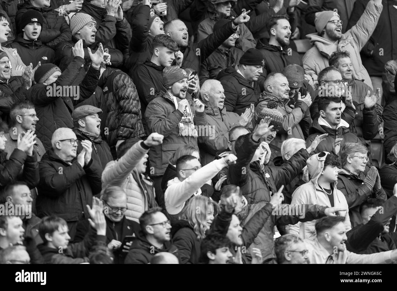 Birmingham, UK. 02nd Mar, 2024. Southampton's fans in full voice during the EFL Sky Bet Championship match between Birmingham City and Southampton at St Andrews, Birmingham, England on 2 March 2024. Photo by Stuart Leggett. Editorial use only, license required for commercial use. No use in betting, games or a single club/league/player publications. Credit: UK Sports Pics Ltd/Alamy Live News Stock Photo