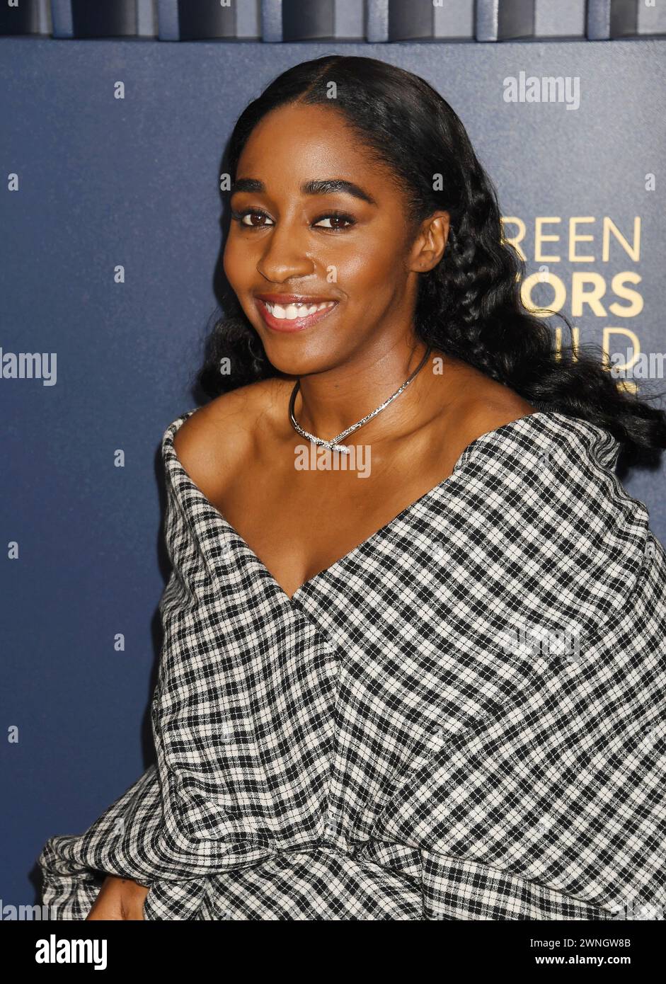 LOS ANGELES, CALIFORNIA - FEBRUARY 24: Ayo Edebiri attends the 30th Annual Screen Actors Guild Awards at Shrine Auditorium and Expo Hall on February 2 Stock Photo