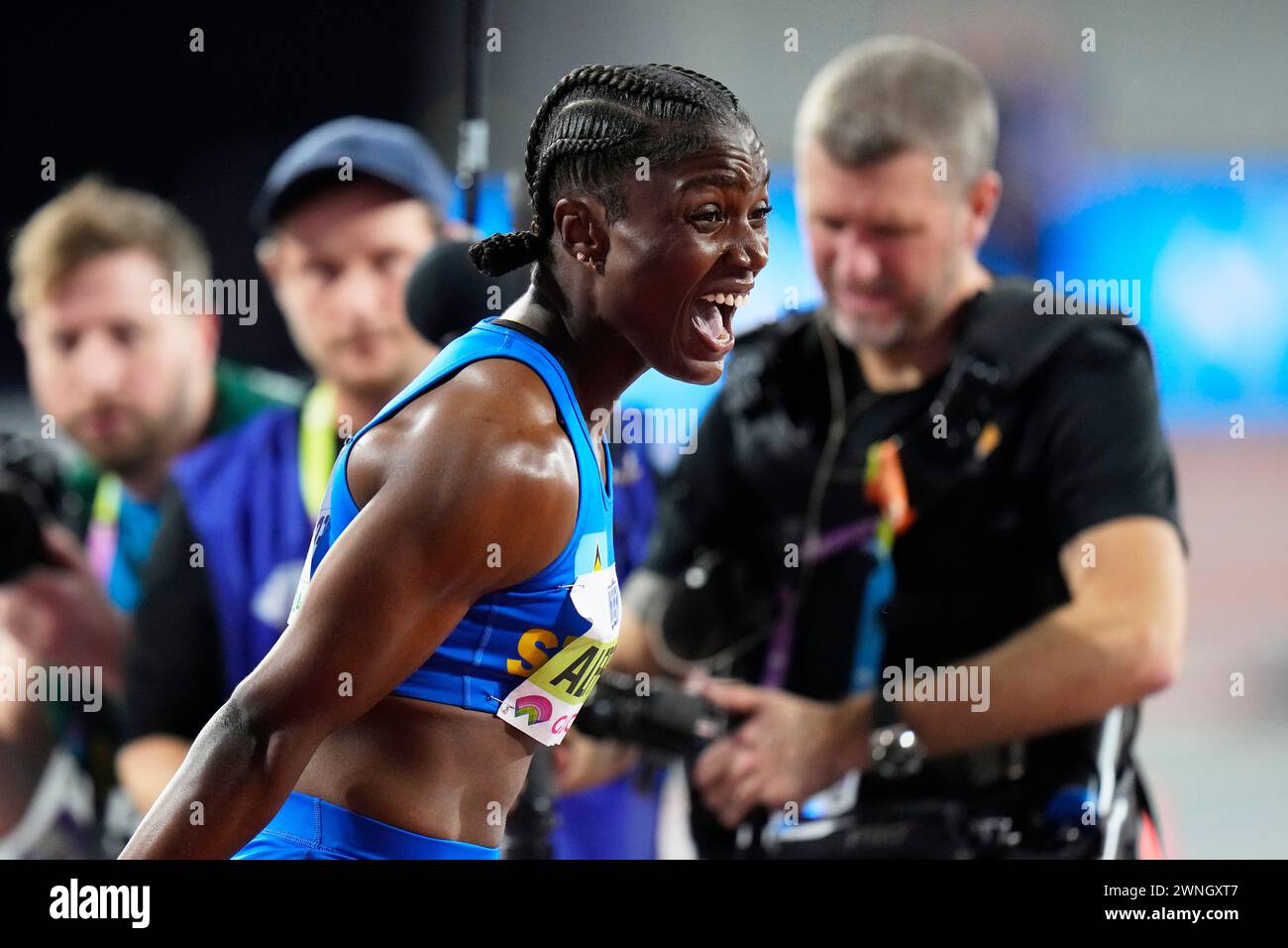 Julien Alfred, Of Saint Lucia, Reacts After Winning The Gold Medal In ...