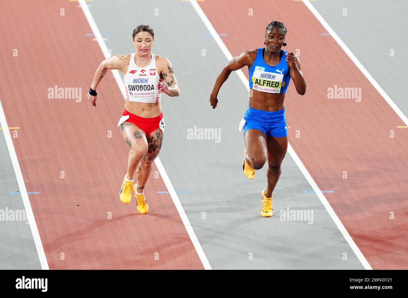 Poland's Ewa Swoboda, silver and Saint Lucia's Julien Alfred, gold in ...