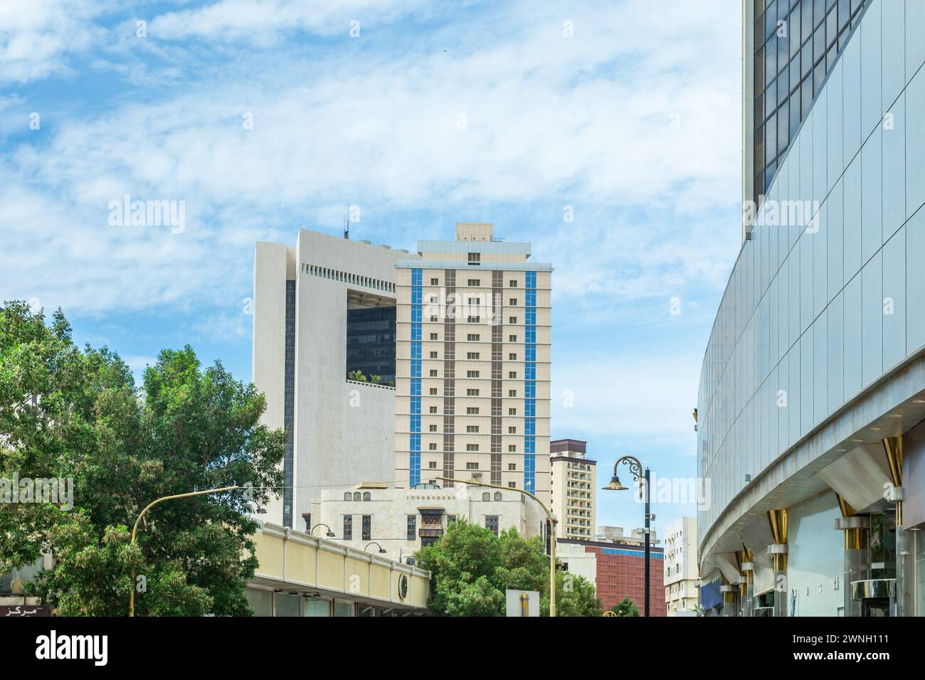 Residential and business buildings of Al-Balad, downtown central district of Jeddah, Saudi Arabia Stock Photo