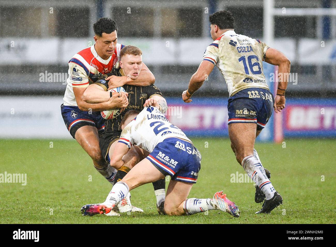 Wakefield, England - 2nd March 2024 -   Rugby League 1895 Cup, Wakefield Trinity vs Barrow Raiders at DIY Kitchens Stadium, Wakefield, UK  Dean Williams Stock Photo