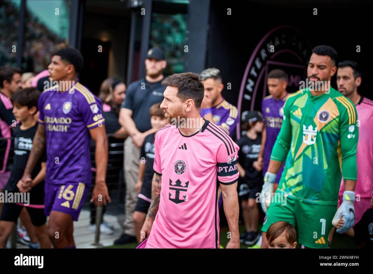 Fort Lauderdale, FL, USA. 2nd March 2024.10-Lionel Messi of Inter Miami during the match Orlando City SC vs Inter Miami CF at CHASE Stadium in Florida, USA. Credit:Yaroslav Sabitov/YES Market Media/Alamy Live News. Stock Photo