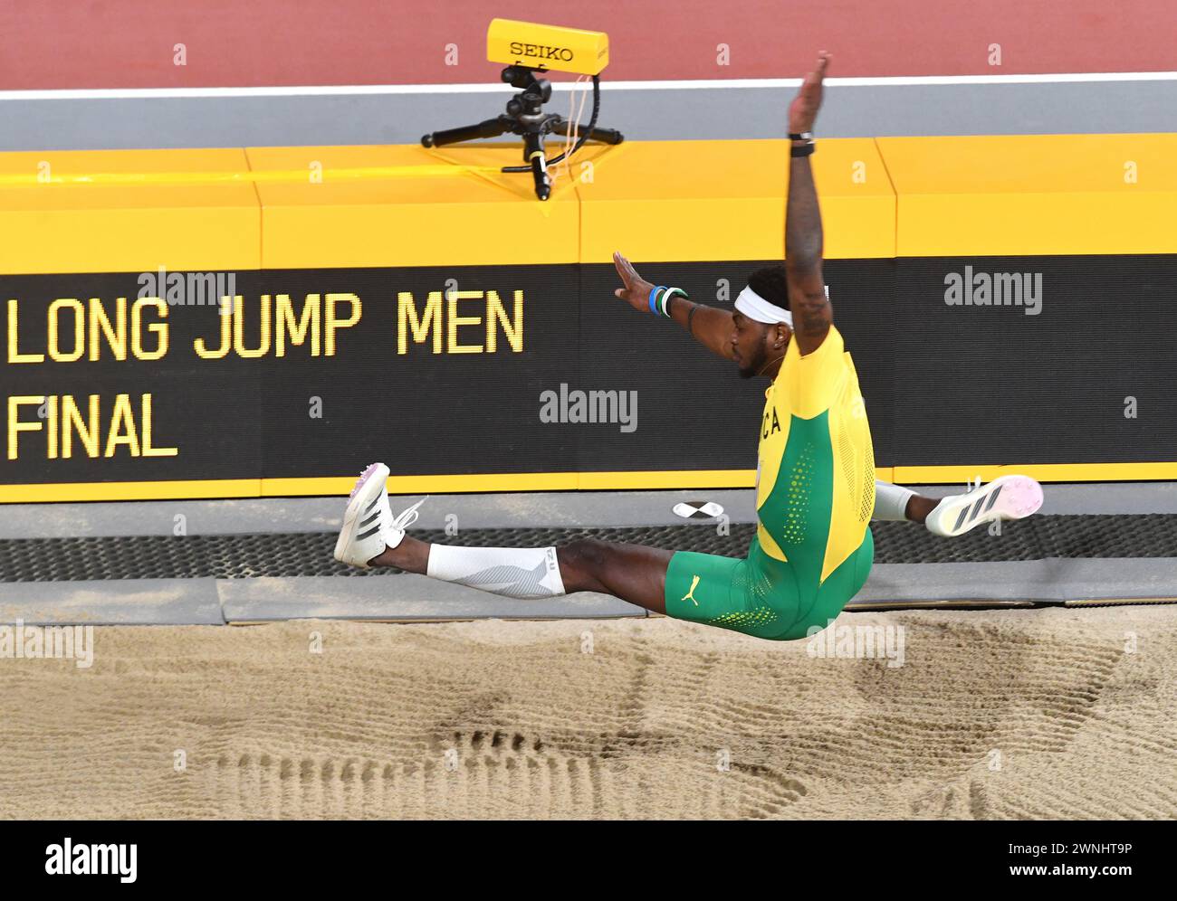 Glasgow, Britain. 2nd Mar, 2024. Carey McLeod of Jamaica competes
