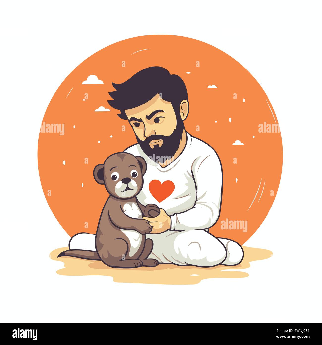 Man with teddy bear Stock Vector Images - Alamy