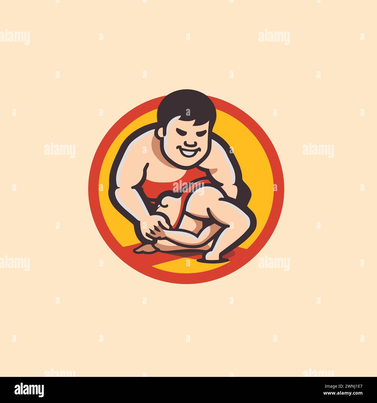 Japanese Sumo wrestler logo. Sumo wrestler logo. Sumo wrestler logo 