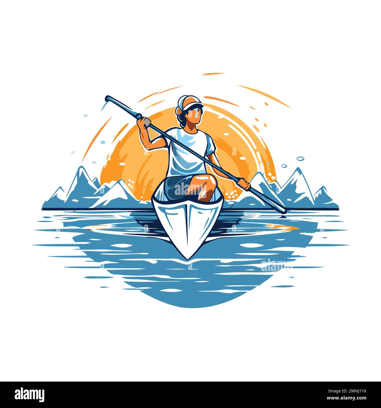 Men Rowing Vector Man rowing a boat Stock Vector Images - Alamy