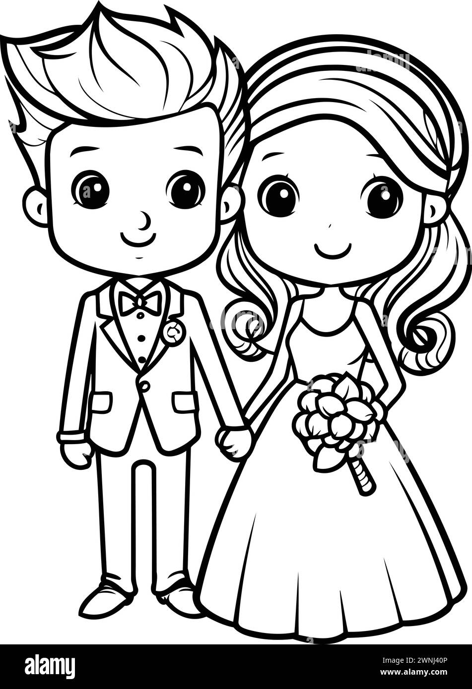 Romantic coloring page Cut Out Stock Images & Pictures - Alamy