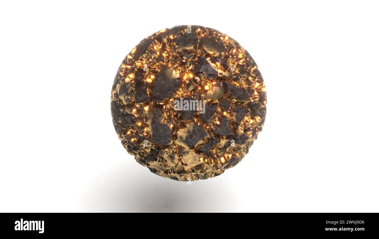Gold black sphere rotate on white 3d render Stock Photo - Alamy