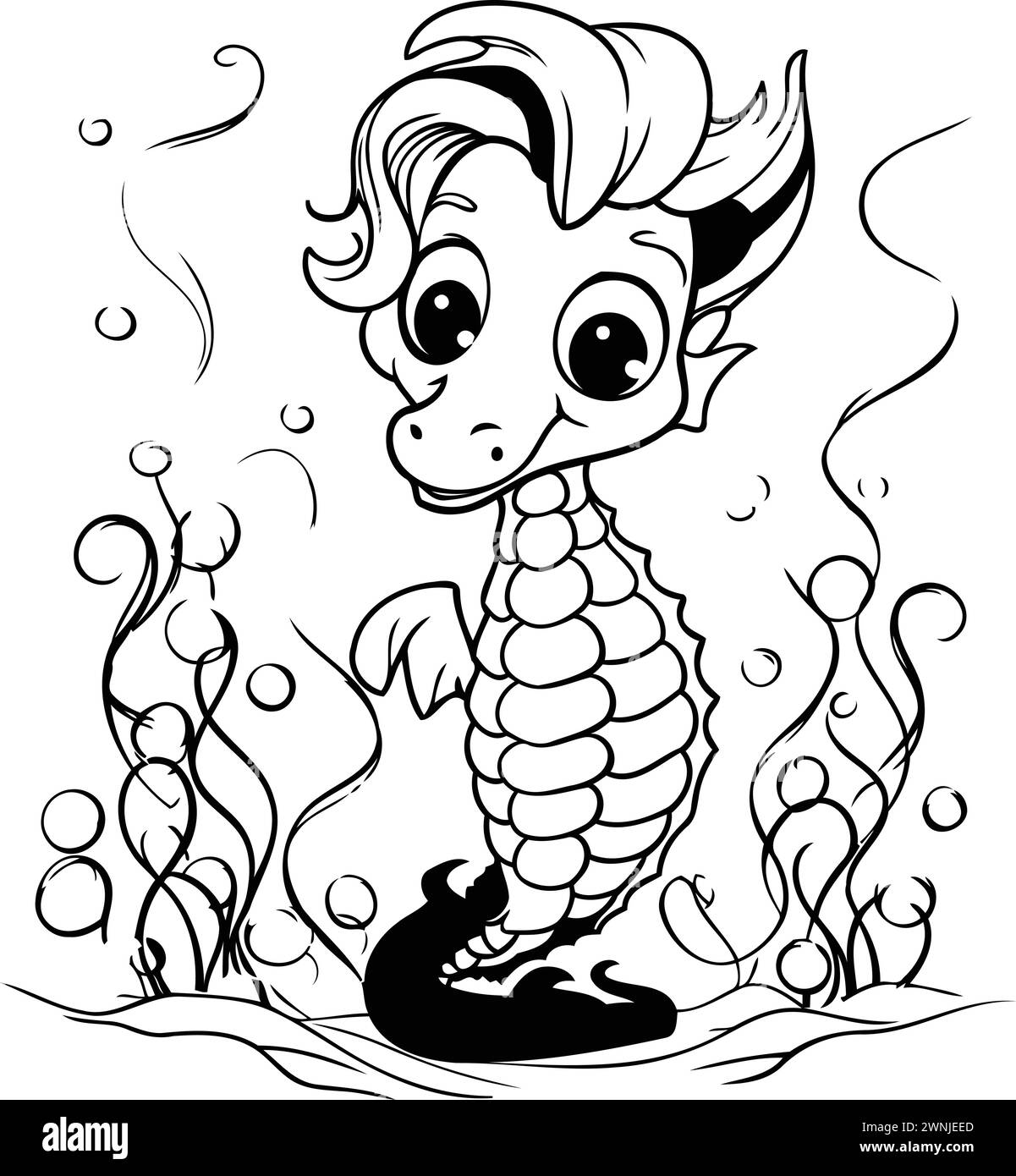 Seahorse coloring book Stock Vector Images Alamy