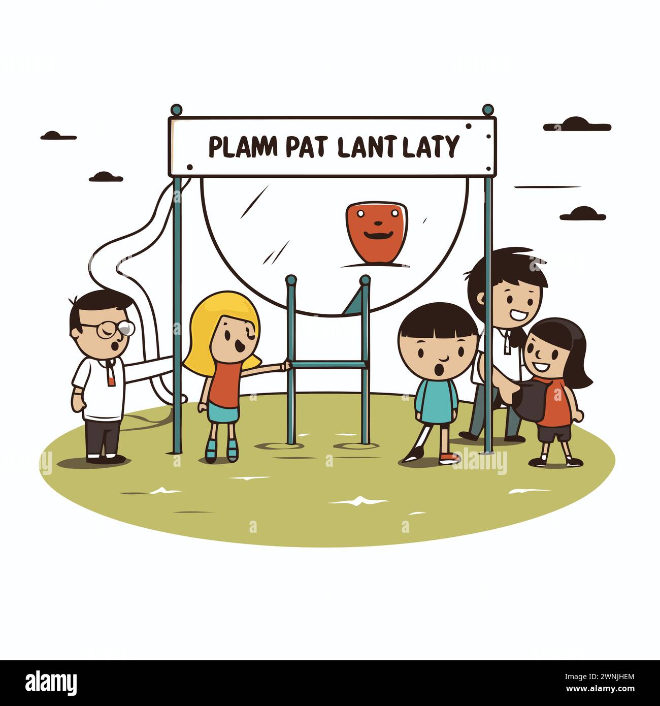 Playground cartoon hi-res stock photography and images - Alamy