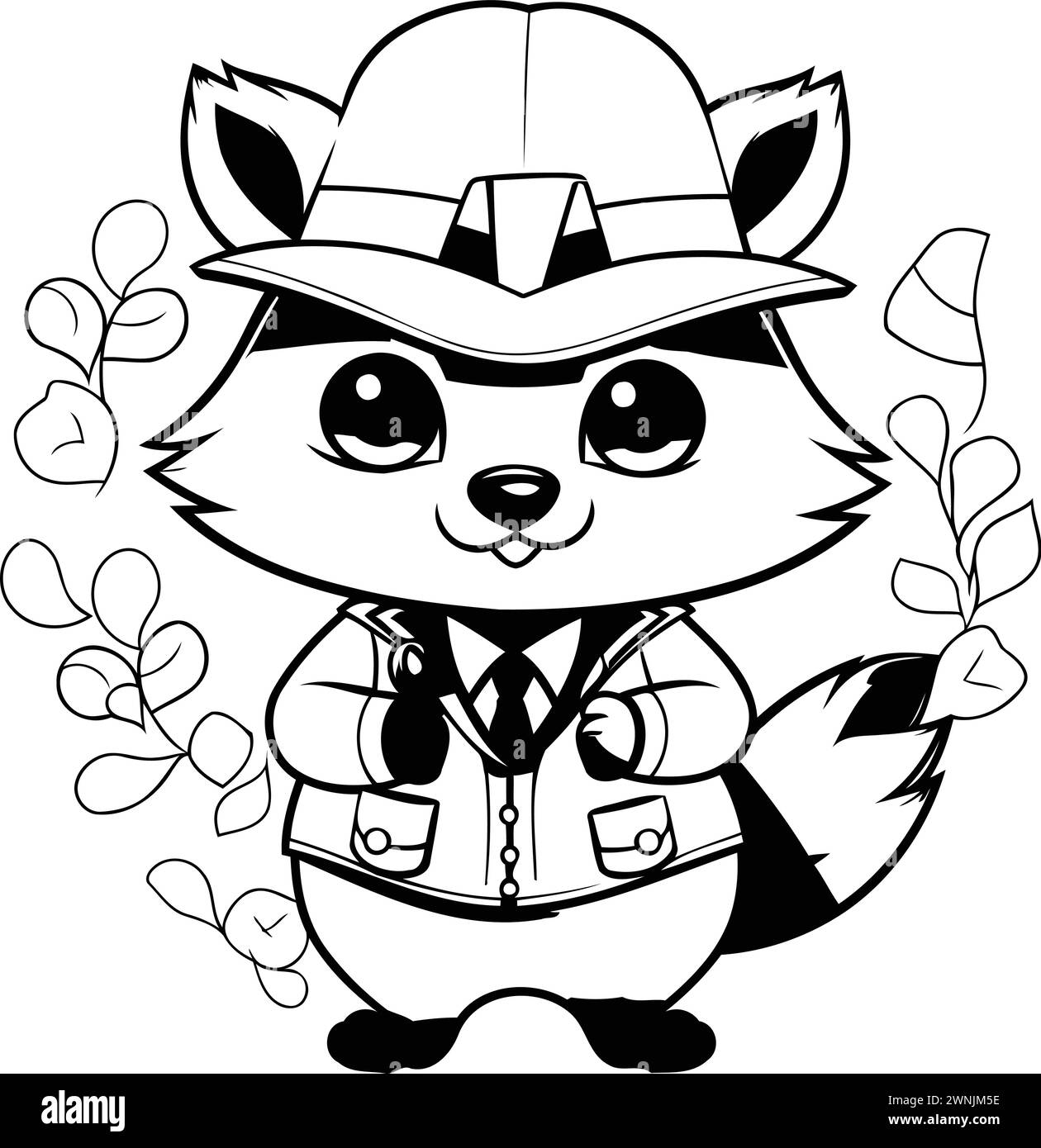 Raccoon hat Black and White Stock Photos & Images - Alamy