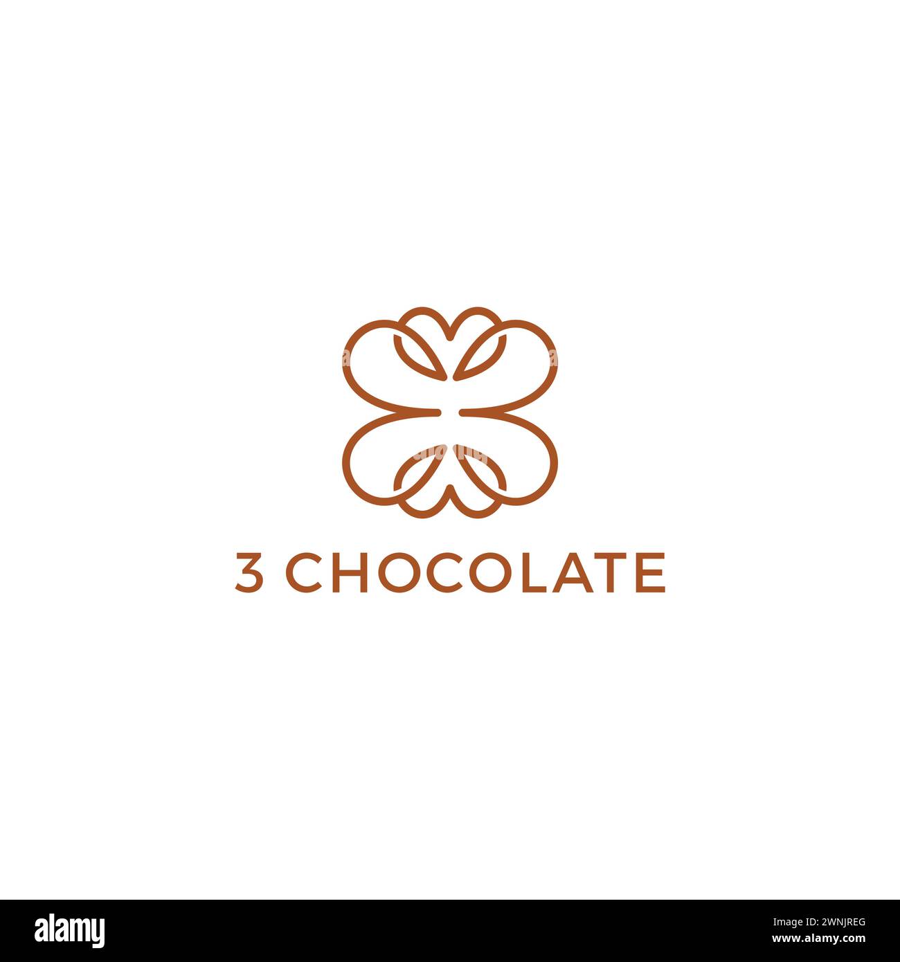 Three Chocolate Logo. Love Logo Stock Vector