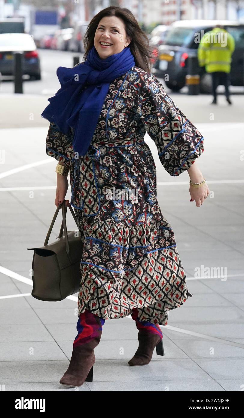 Kirstie Allsopp arrives at BBC Broadcasting House in London. Picture