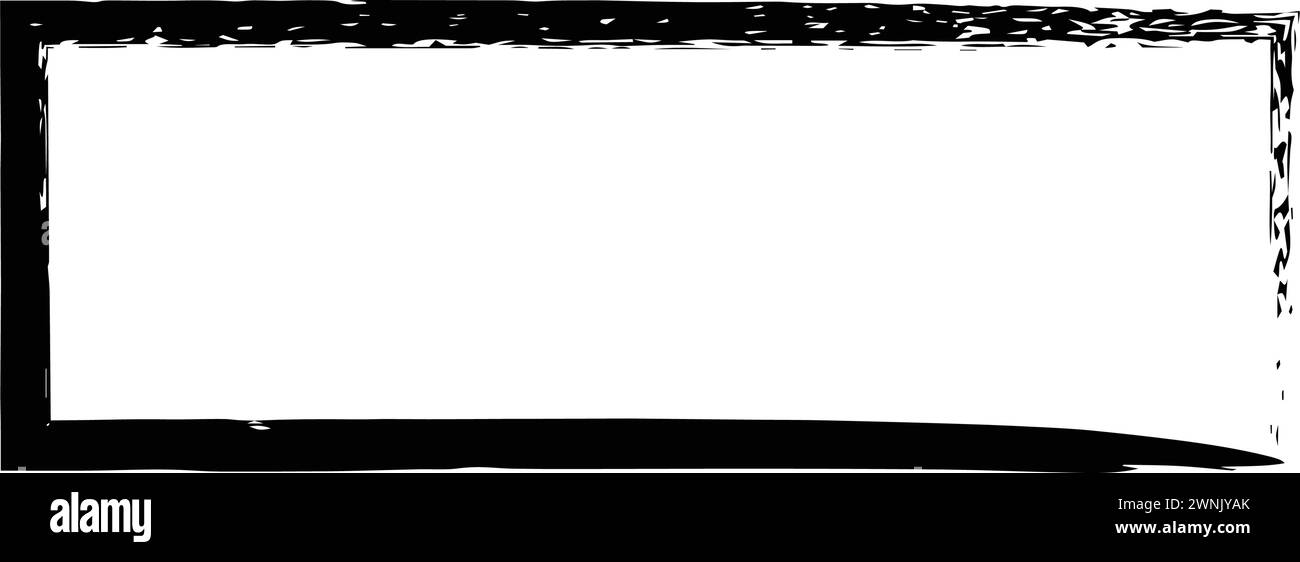 Frame rectangle elongated element, outline border grunge shape icon ...