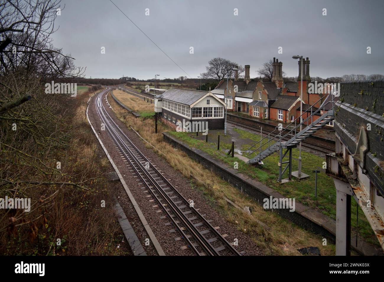 24/12/2015 Brocklesby junction signal box (Lincs) on its last day in use before it closed Stock Photo