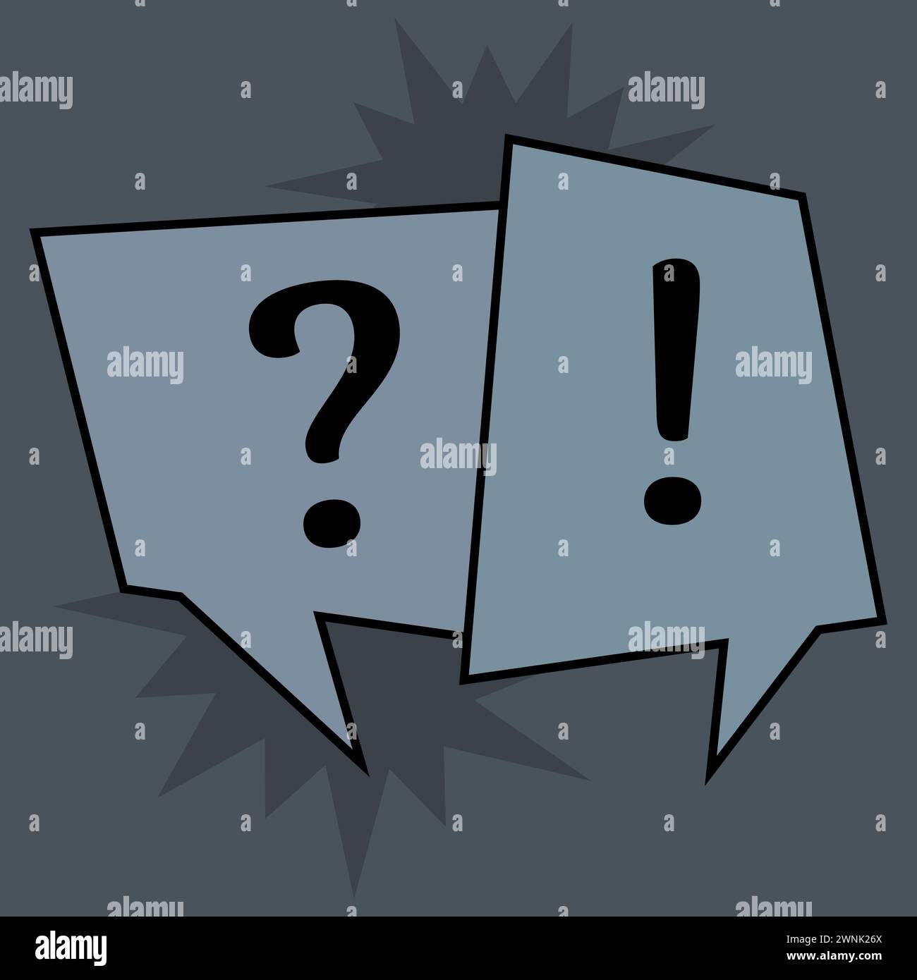 Communication speech bubbles on black background. Vector illustration Stock Vector
