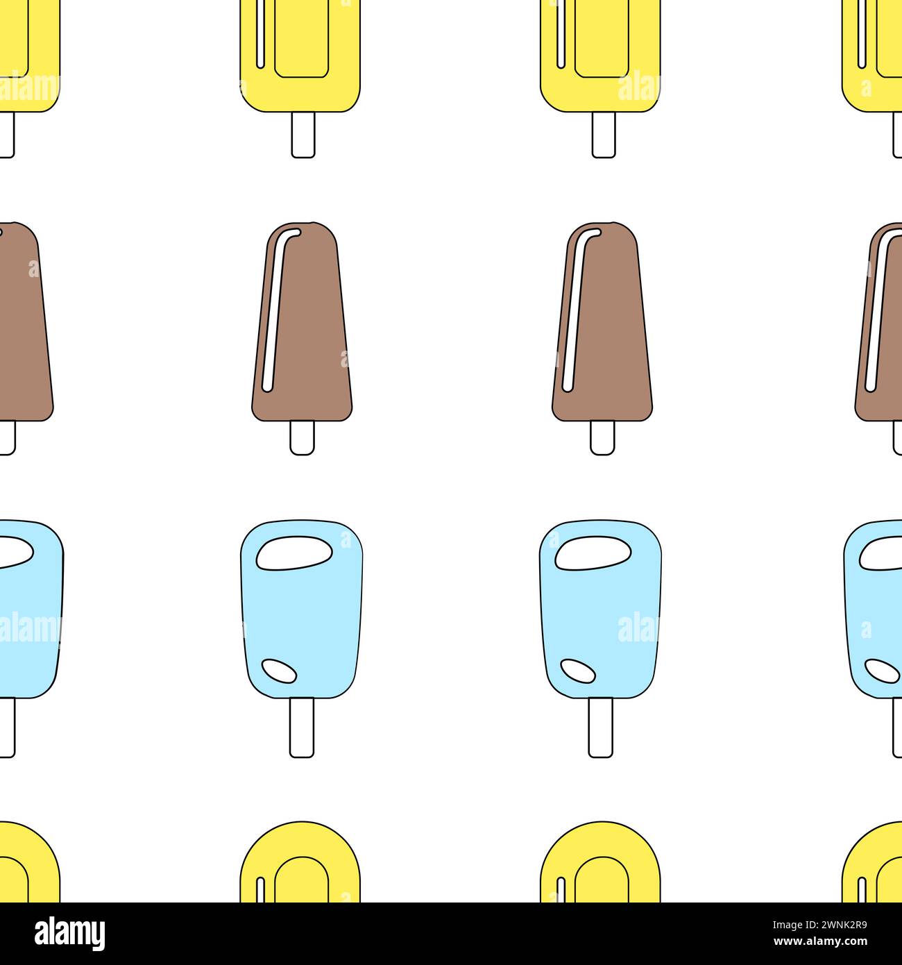 Seamless pattern with ice cream. Vector illustration. Stock Vector