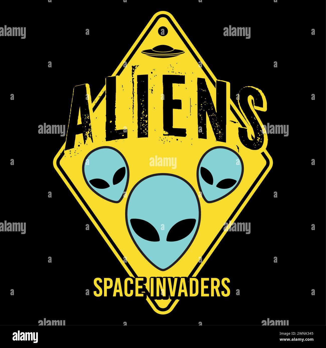 Sci fi ufo alien sticker Vector Stock Vector Image & Art - Alamy