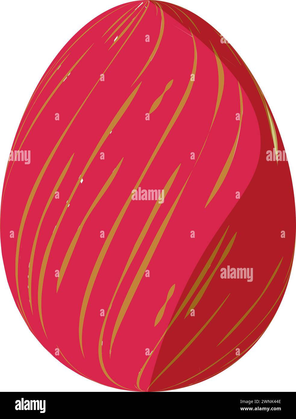 Realistic 3D egg decorated with striped textured effect in abstract style for Easter greeting card Stock Vector