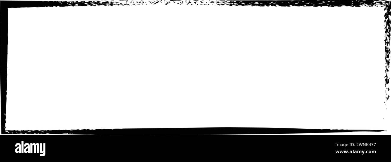 Frame rectangle elongated element, outline border grunge shape icon ...