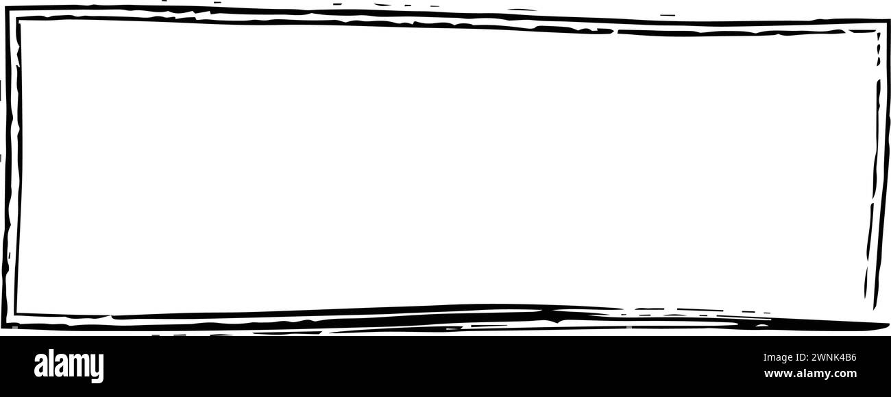 Frame rectangle elongated element, outline border grunge shape icon ...