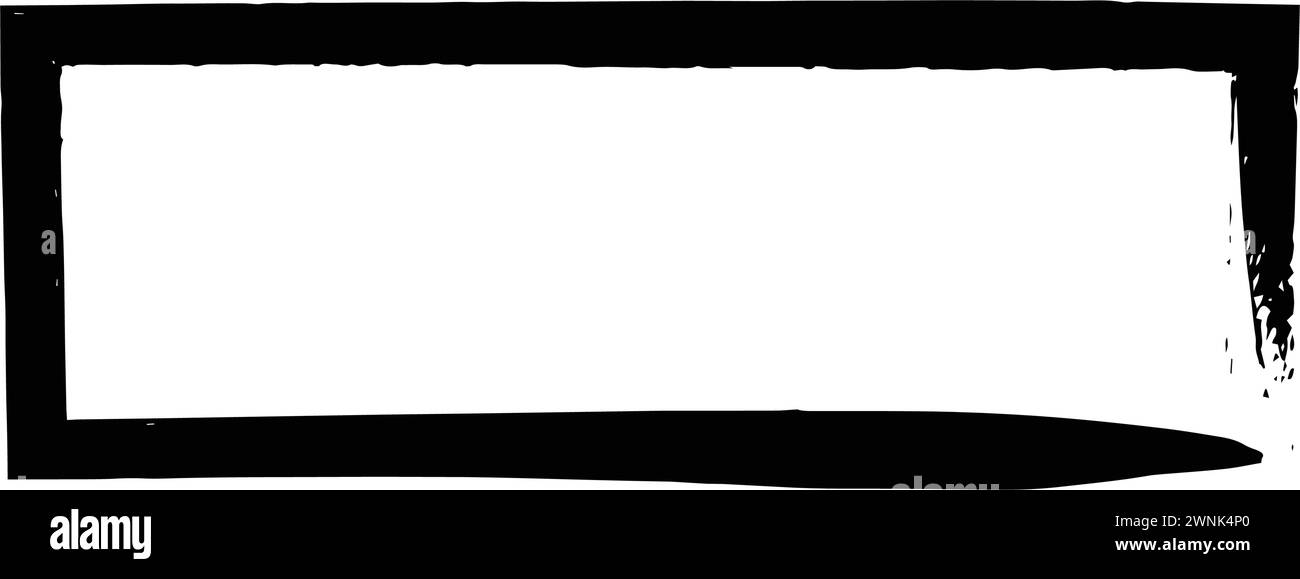Frame rectangle elongated element, outline border grunge shape icon ...