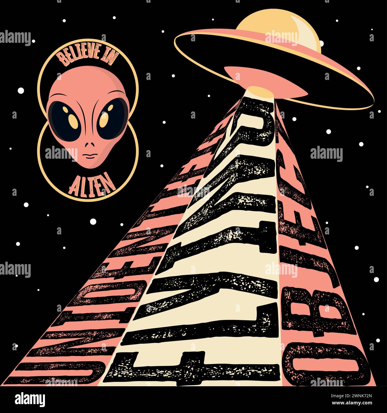 Sci fi ufo alien sticker Vector Stock Vector Image & Art - Alamy