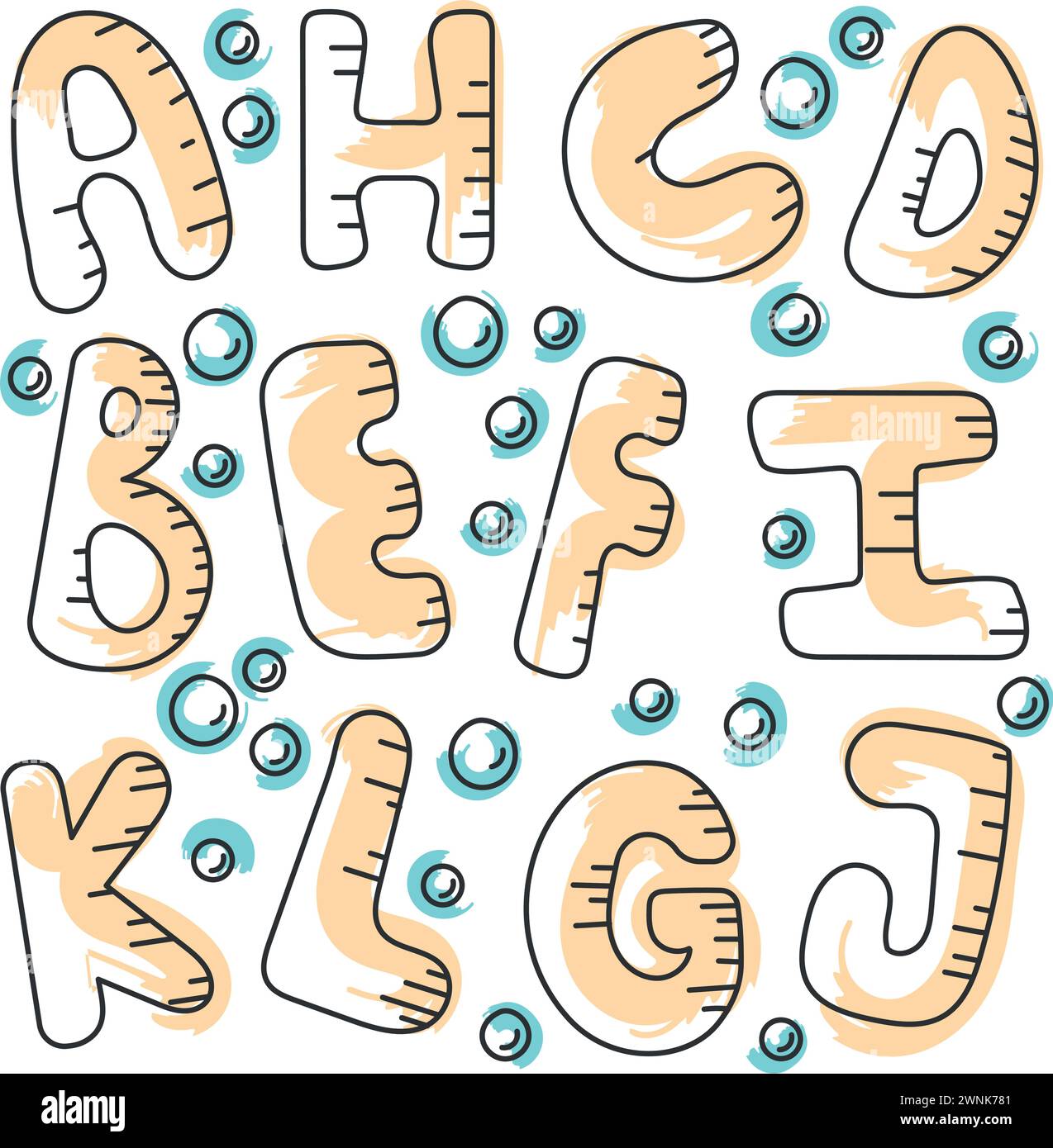 Letters of the alphabet Hand Drawn Vector Stock Vector Image & Art - Alamy