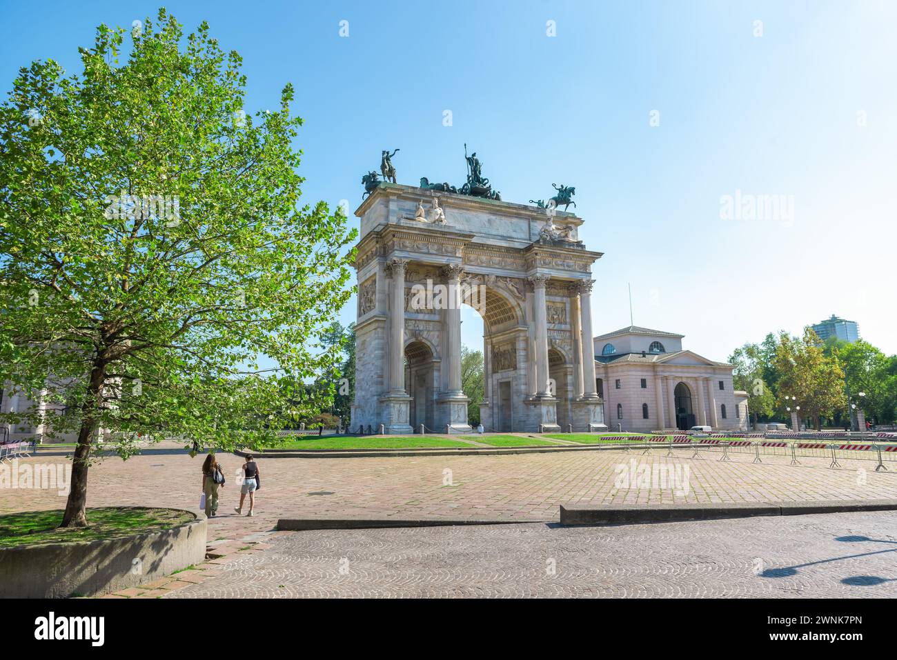 Arch of Peace in sempione park, Milan, lombardy, Italy Stock Photo