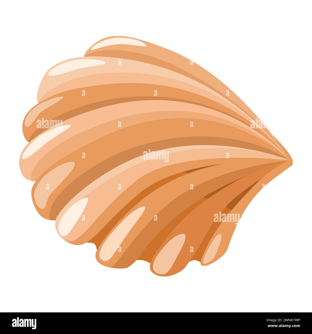 Seashell in flat technique vector illustration Stock Vector