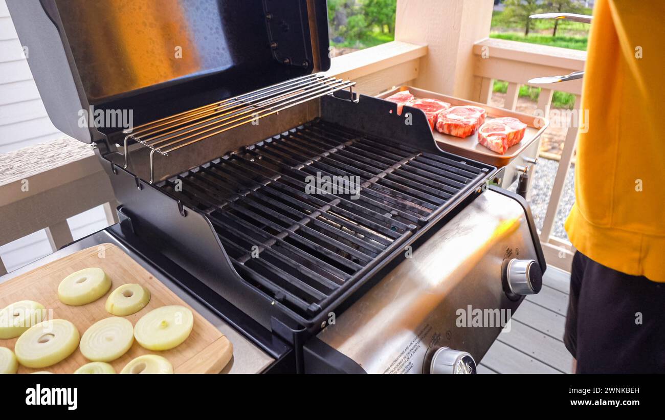 Two burner gas grill hi-res stock photography and images - Alamy