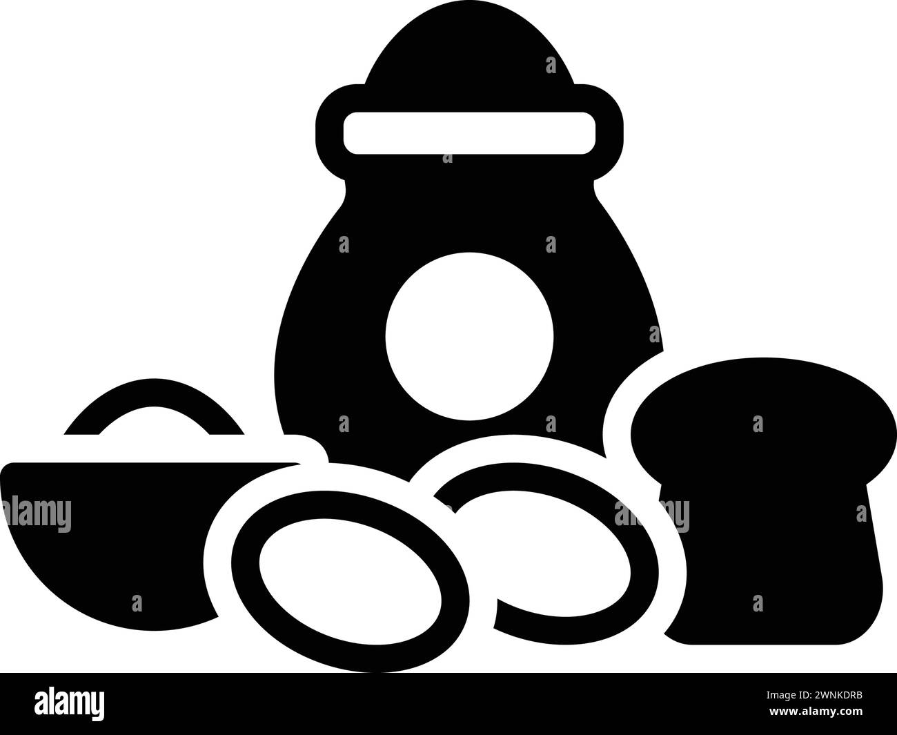 Icon for carb,rice bag Stock Vector