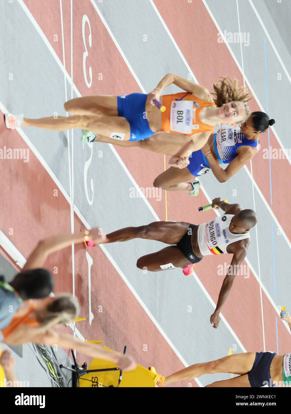 Glasgow, UK. 03rd Mar, 2024. Dutch Femke Bol and Belgian Cynthia