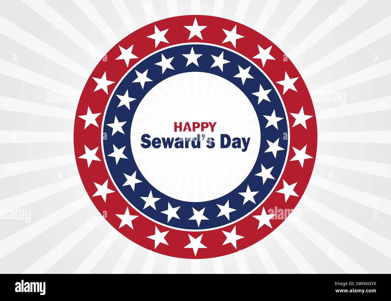 Happy Seward's Day wallpaper with typography. Happy Seward's Day, background Stock Vector