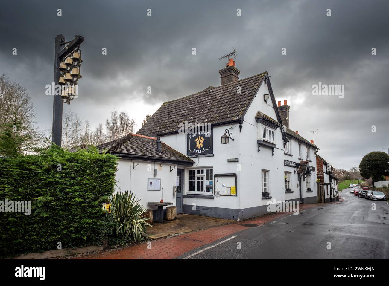 Bolney, March 1st 2024: The recently-closed Eight Bells in Bolney, West Sussex Stock Photo