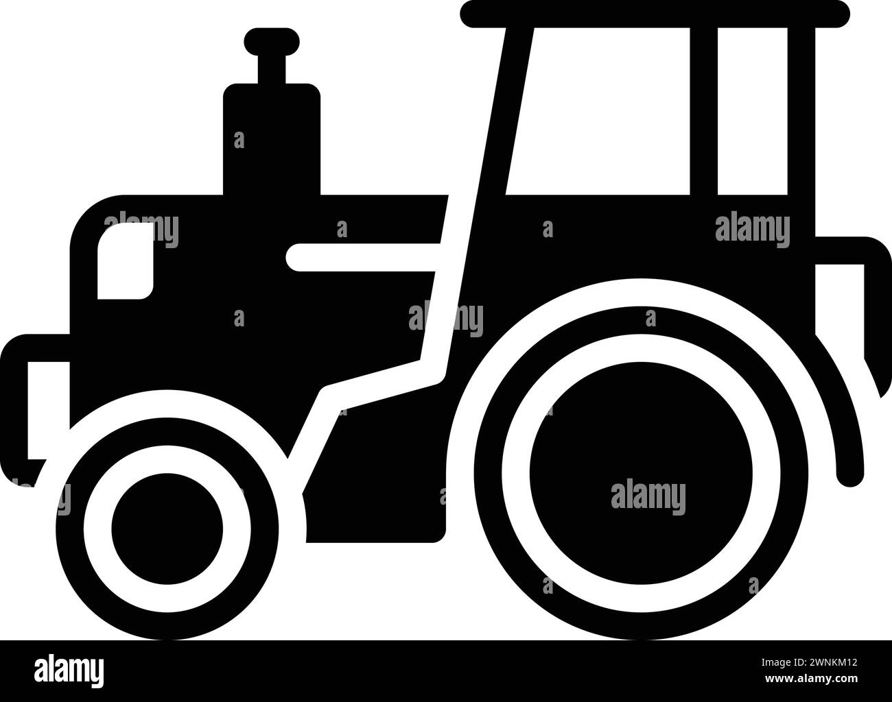 Farmer tractor silhouette Black and White Stock Photos & Images - Alamy