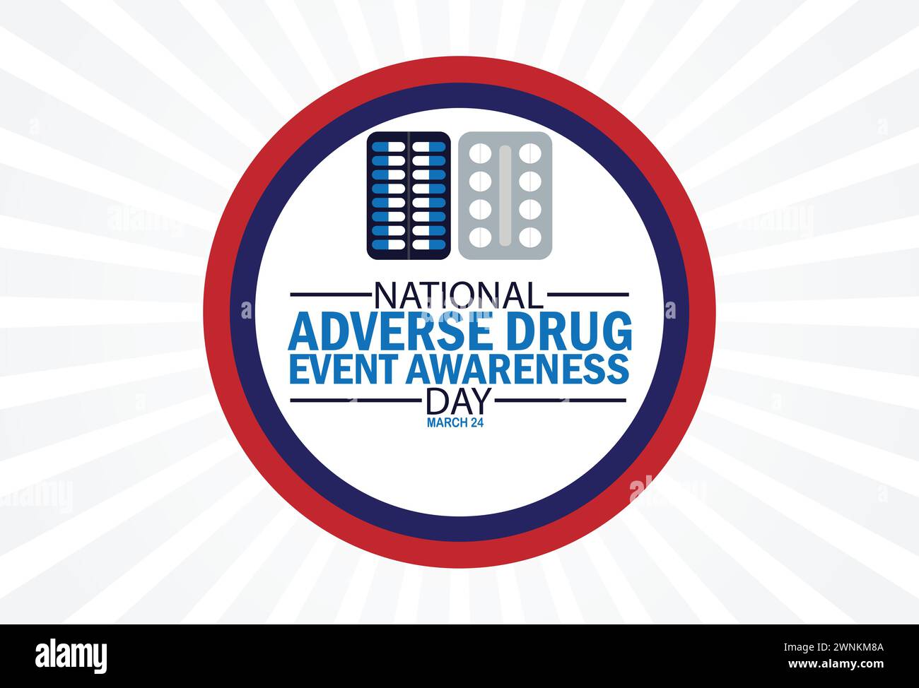 National Adverse Drug Event Awareness Day. Holiday concept. Template for background, banner, card, poster with text inscription Stock Vector