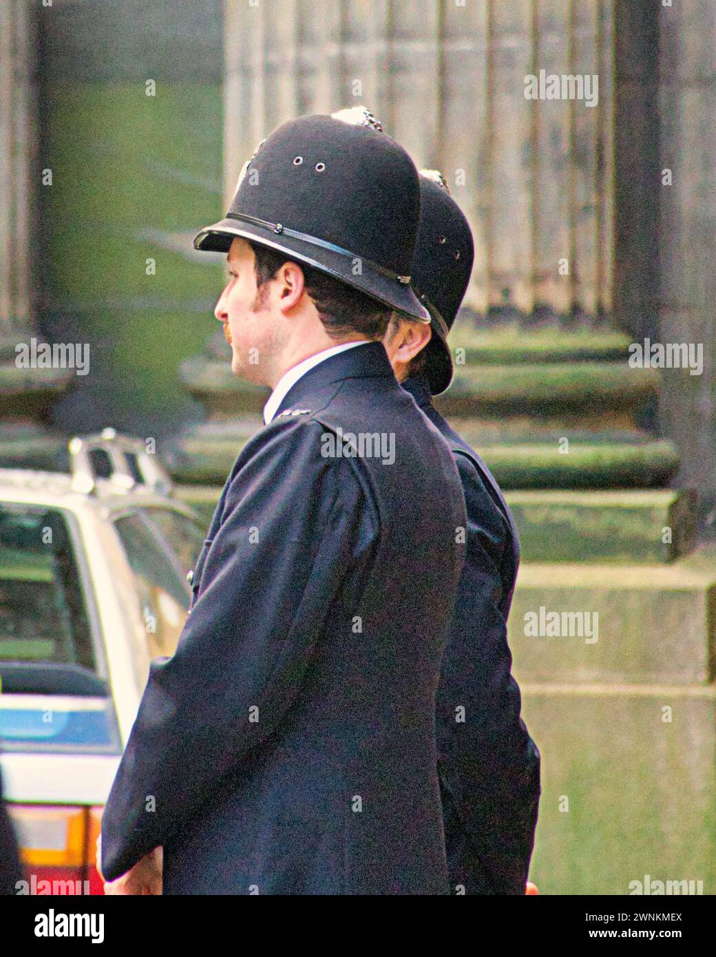 Glasgow, Scotland, UK. 3rd March, 2024: “Lockerbie” filming in the city centre saw john street and the area behind george square transformed into 90’s London Gerard Ferry/Alamy Live News Stock Photo