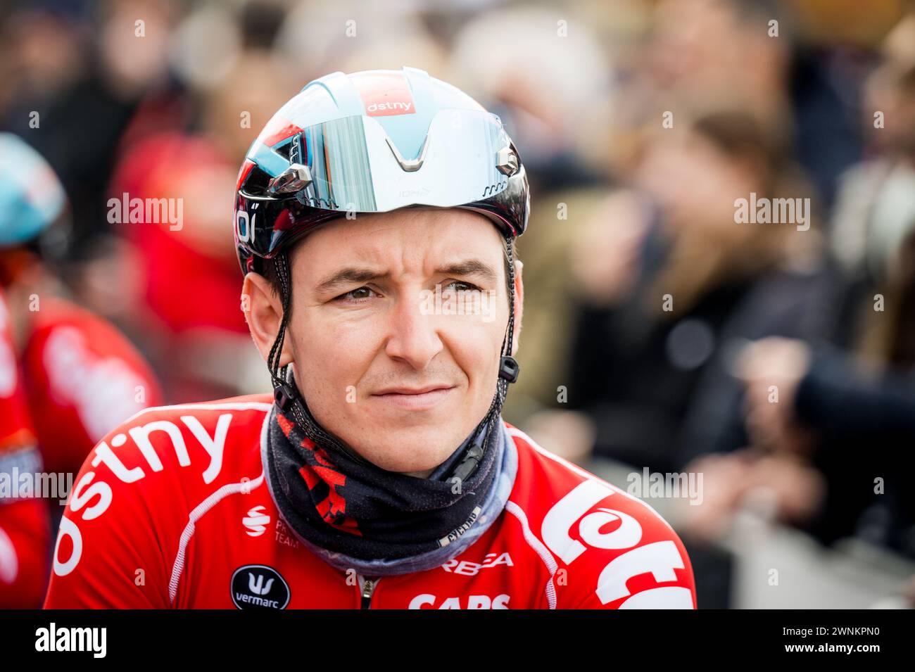 Belgian Jasper De Buyst of Lotto Dstny is seen at the first stage of
