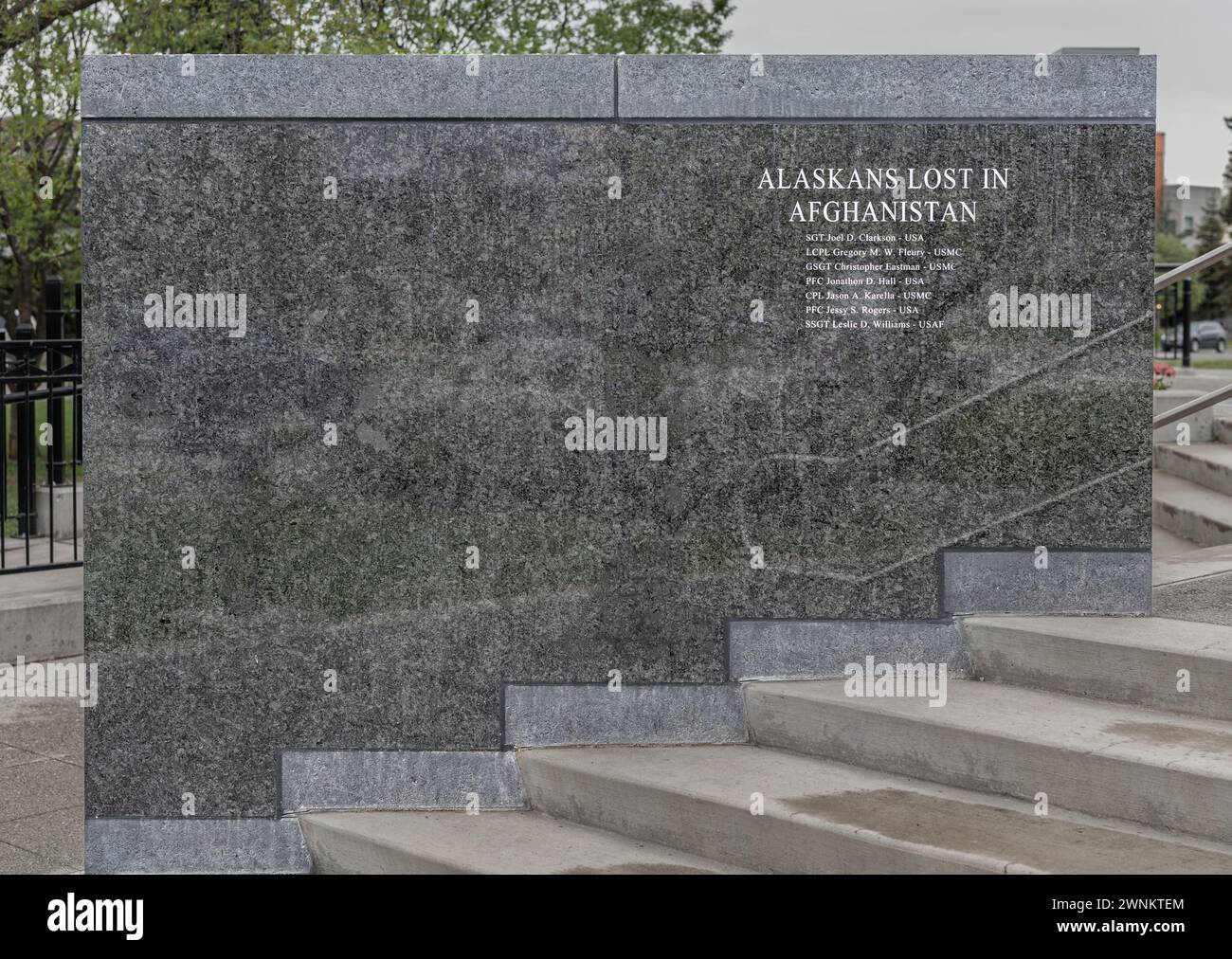 Alaska Afghanistan war Memorial in Delaney Park, Anchorage, Alaska, USA Stock Photo