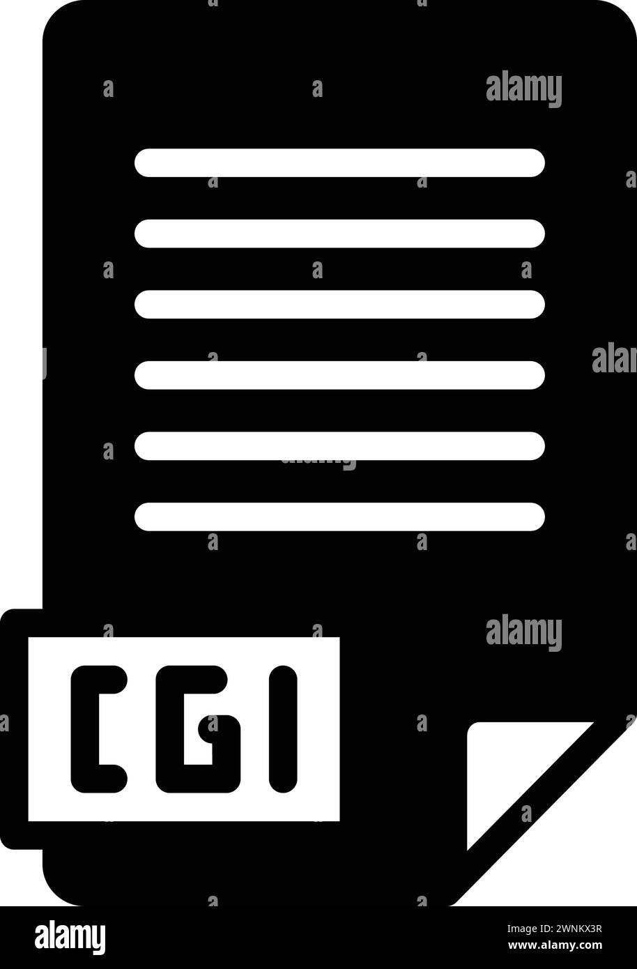 Icon for cgi,doc Stock Vector