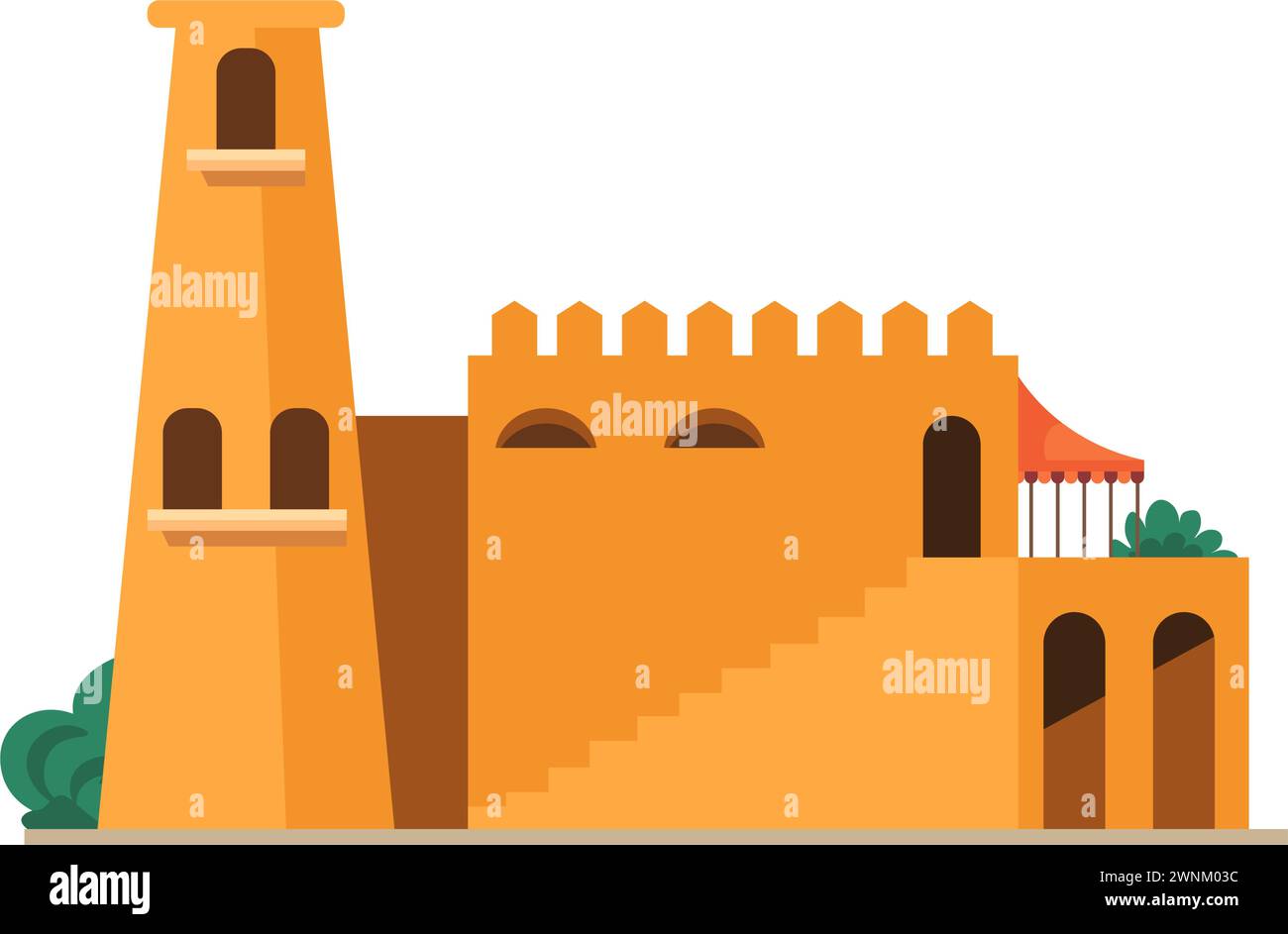 Muslim Architecture Mud Brick House With Tower Stock Vector Image muslim-architecture-mud-brick-house-with-tower-stock-vector-image