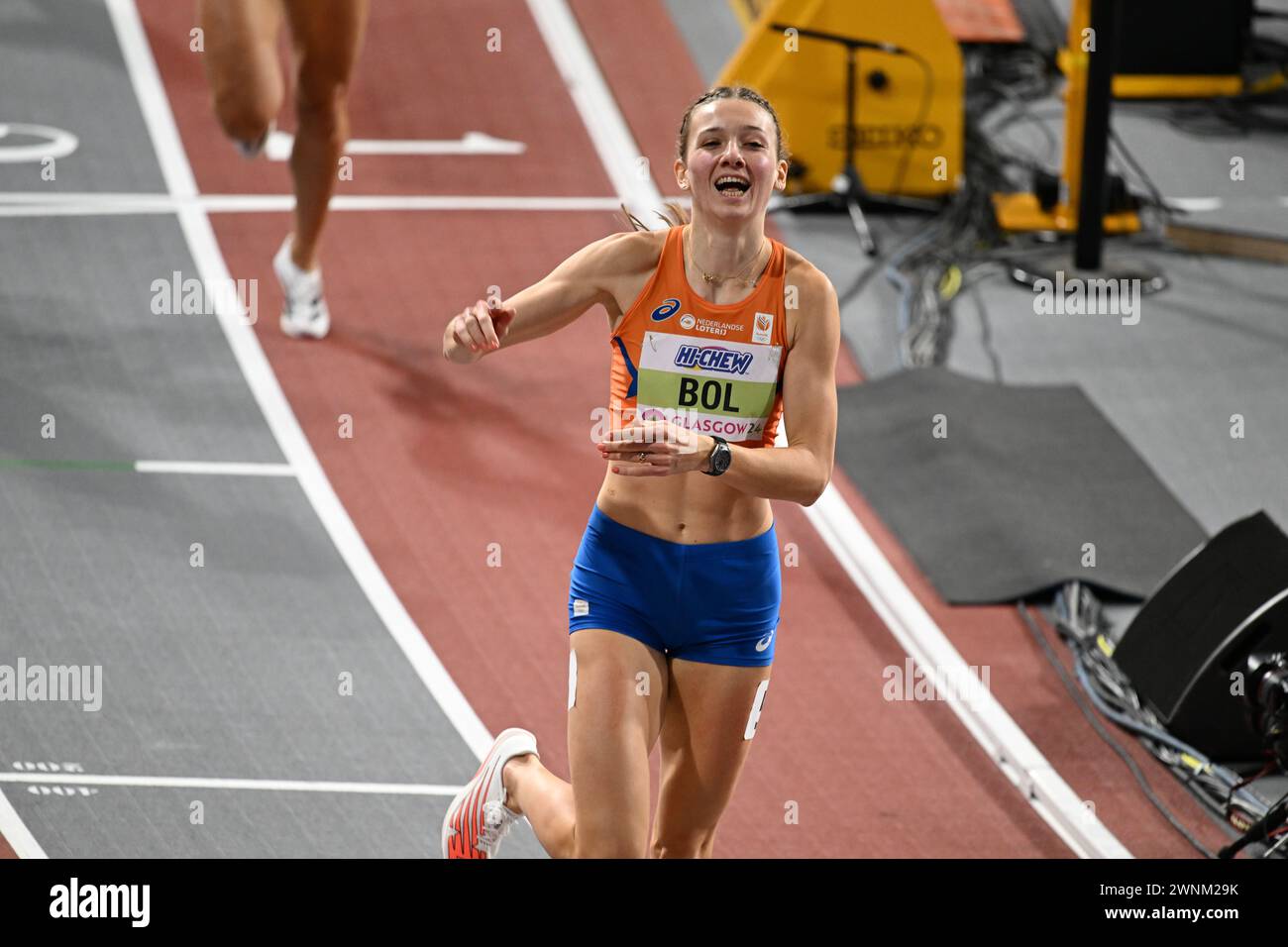 Glasgow, UK . 02nd Mar, 2024. Femke Bol wins gold in the women's 400m