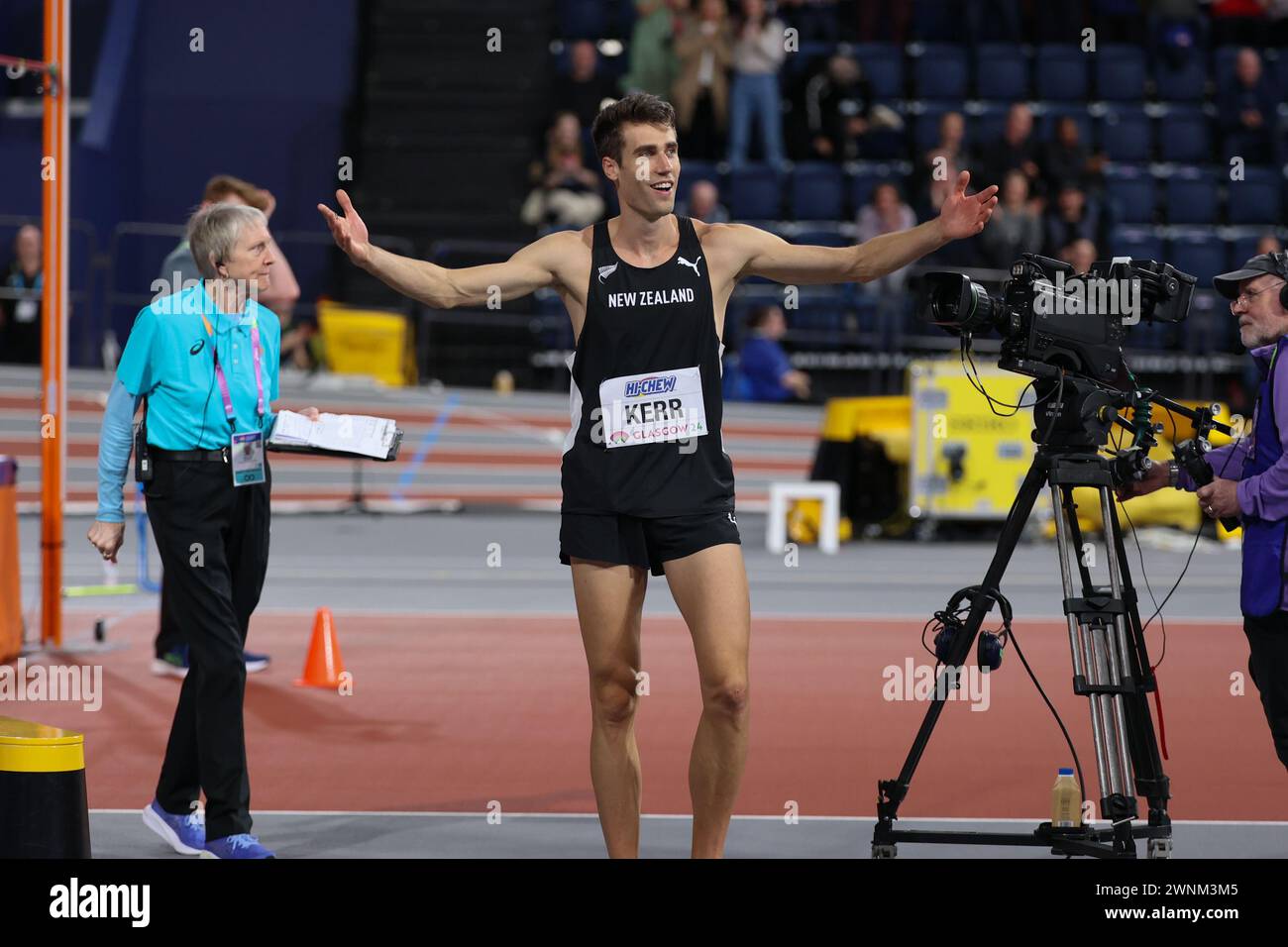 Glasgow on Sunday 3rd March 2024. Hamish Kerr (NZL, High Jump) wins