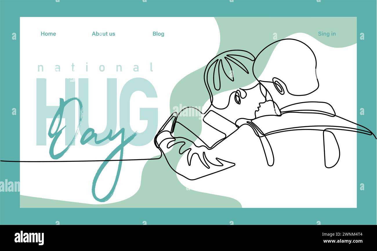 Single hand drawn outline continuous of Web banner or landing page with ...