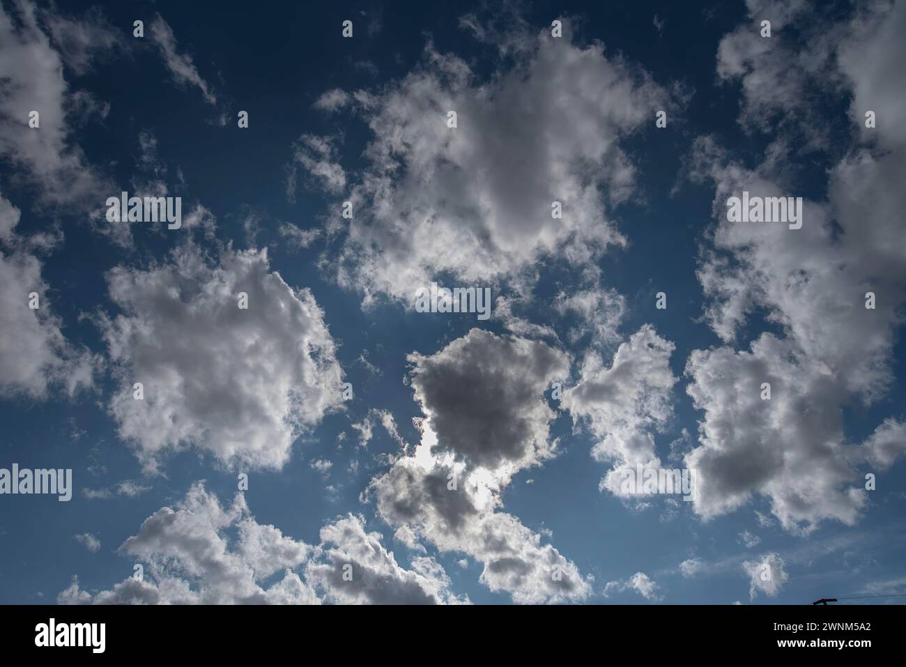Sun behind the clouds, Bavaria, Germany Stock Photo