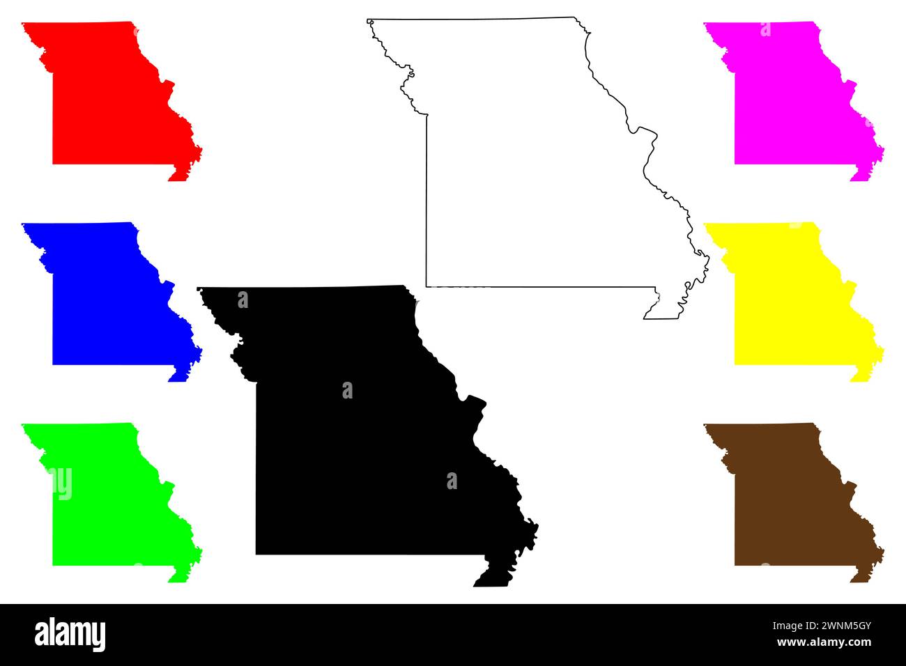 State of Missouri (United States of America, USA or U.S.A.) silhouette ...