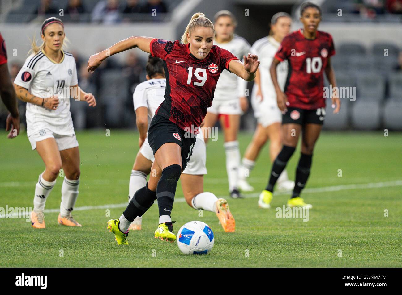 Canada forward Adriana Leon (19) during the Concacaf W Gold Cup